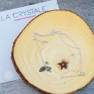 Girls Owl And Tree Of Life Sterling Silver Necklace With Swarovski Crystal